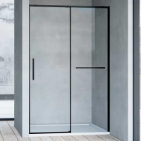 Душевая дверь в нишу Vincea Slim Soft VDS-1SS100CLB 100 см, профиль черный, стекло прозрачное