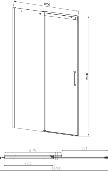 Душевая дверь в нишу Vincea Dice VDS-4D120CL 120 см, профиль хром фото в интернет-магазине «Wasser-Haus.ru»