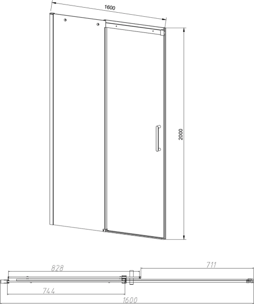 Душевая дверь в нишу Vincea Dice VDS-4D160CL 160 см, профиль хром фото в интернет-магазине «Wasser-Haus.ru»