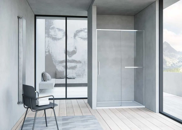 Душевая дверь в нишу Vincea Slim Soft 120 см, профиль хром, стекло прозрачное фото в интернет-магазине «Wasser-Haus.ru»