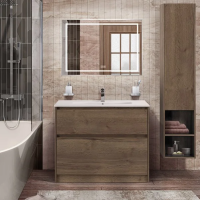 Мебель для ванной BelBagno Kraft 100 напольная, rovere tabacco, раковина LOV-1000-LVB фото в интернет-магазине «Wasser-Haus.ru»