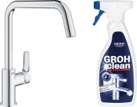 Смеситель для кухни Grohe Eurosmart 30567000 + средство для металлических поверхностей Grohe Grohclean 48166000 500 мл фото в интернет-магазине «Wasser-Haus.ru»