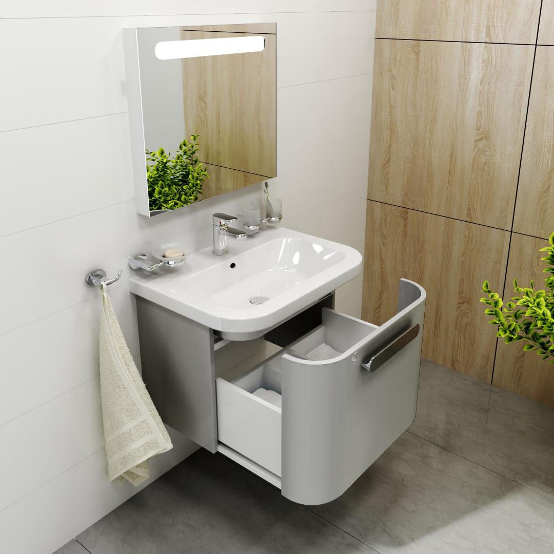 Мебель для ванной Ravak Chrome 65 серая фото в интернет-магазине «Wasser-Haus.ru»