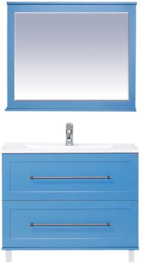 Мебель для ванной Misty Марта 100 напольная голубая матовая фото в интернет-магазине «Wasser-Haus.ru»