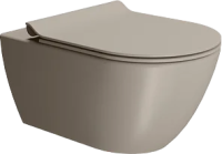 Унитаз подвесной GSI Pura 881505 безободковый, с микролифтом, tortora