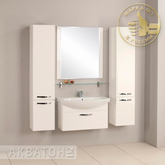 Зеркало Акватон Ария 80 белое фото в интернет-магазине «Wasser-Haus.ru»