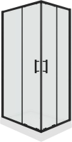 Душевой уголок Parly ZQ121B, 120x80, с поддоном, профиль черный, стекло прозрачное