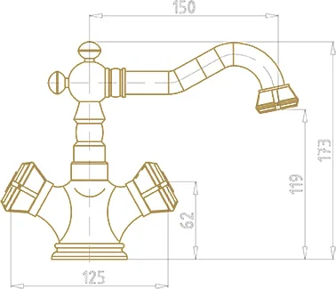 Смеситель для раковины Bronze de Luxe 10218 фото в интернет-магазине «Wasser-Haus.ru»