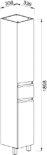 Шкаф-пенал АВН Фиджи 35 R, напольный, белый фото в интернет-магазине «Wasser-Haus.ru»