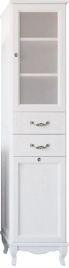 Шкаф-пенал ValenHouse Эллина 40 R с бельевой корзиной, белый, фурнитура хром фото в интернет-магазине «Wasser-Haus.ru»