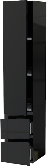 Шкаф-пенал АВН Фиджи 35 L, подвесной, черный фото в интернет-магазине «Wasser-Haus.ru»