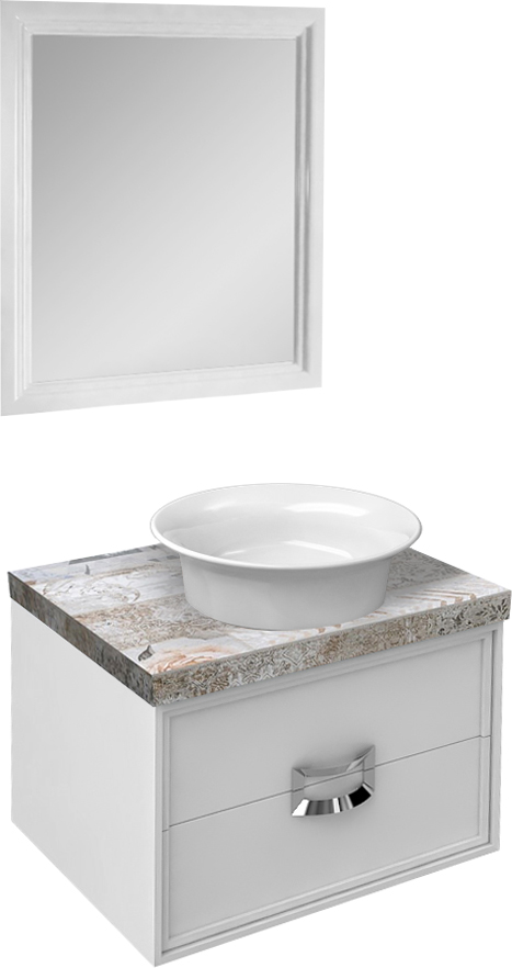 Мебель для ванной Kerama Marazzi Canaletto 60 со столешницей, белая фото в интернет-магазине «Wasser-Haus.ru»