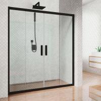 Душевая дверь в нишу Kubele DE019D4-CLN-BLMT 200 см, профиль матовый черный