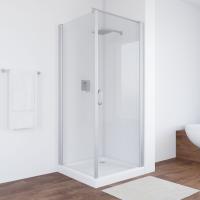 Душевой уголок Vegas Glass EP-Fis 80 07 01 R профиль матовый хром, стекло прозрачное фото в интернет-магазине «Wasser-Haus.ru»