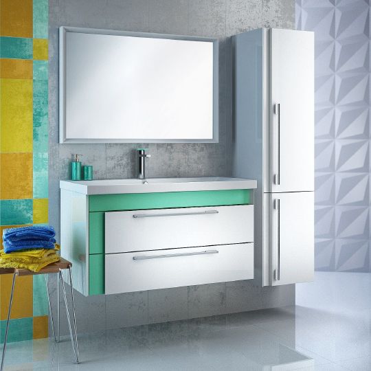Мебель для ванной Iddis Color Plus 90 белая, мятная фото в интернет-магазине «Wasser-Haus.ru»