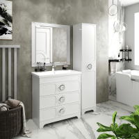 Мебель для ванной Misty Лейла 100 белая фото в интернет-магазине «Wasser-Haus.ru»