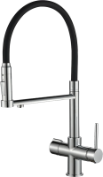 Смеситель для кухни Steel Hammer SH 2003 CR хром, с гибким изливом