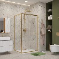 Душевой уголок Niagara Nova NG-42-9AG-A80G 90x80 профиль золото, стекло прозрачное фото в интернет-магазине «Wasser-Haus.ru»