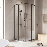 Душевой уголок Cezares Relax RELAX-304-R-2-100-C-GM 100x100, профиль оружейная сталь фото в интернет-магазине «Wasser-Haus.ru»