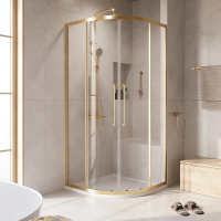 Душевой уголок Cezares Relax RELAX-304-R-2-100-C-BORO 100x100, профиль брашированное золото фото в интернет-магазине «Wasser-Haus.ru»