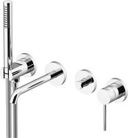 Смеситель для ванны с душем Gattoni Circle Two 9105/91C0 С ВНУТРЕННЕЙ ЧАСТЬЮ, хром