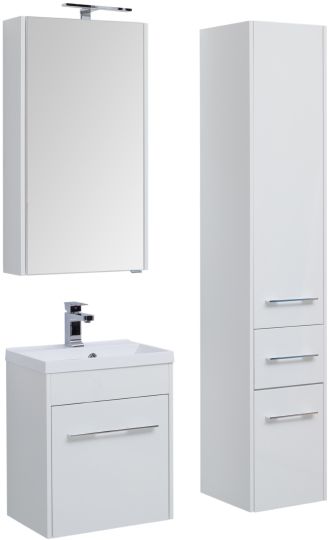 Зеркало-шкаф Aquanet Августа 50 L, белый фото в интернет-магазине «Wasser-Haus.ru»