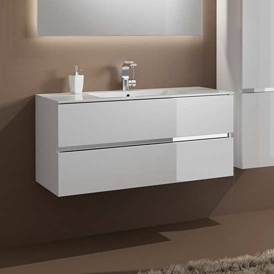 Мебель для ванной Sanvit Кубэ-2 90 белый глянец фото в интернет-магазине «Wasser-Haus.ru»