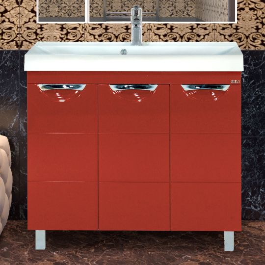 Мебель для ванной Misty Петра 75 красная эмаль фото в интернет-магазине «Wasser-Haus.ru»