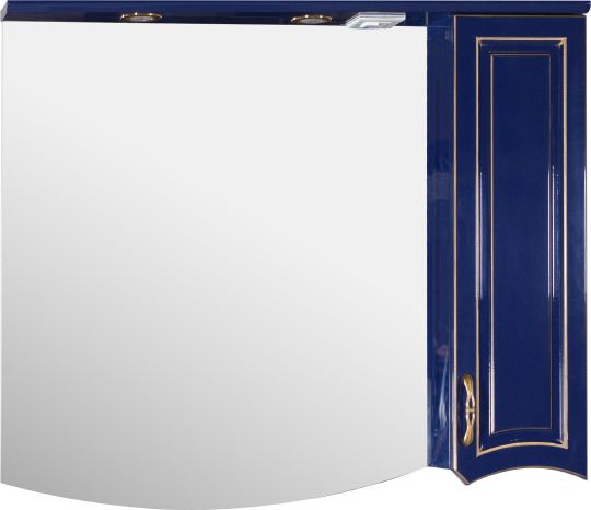 Мебель для ванной ASB-Woodline Эмили 105 синяя, патина золото фото в интернет-магазине «Wasser-Haus.ru»