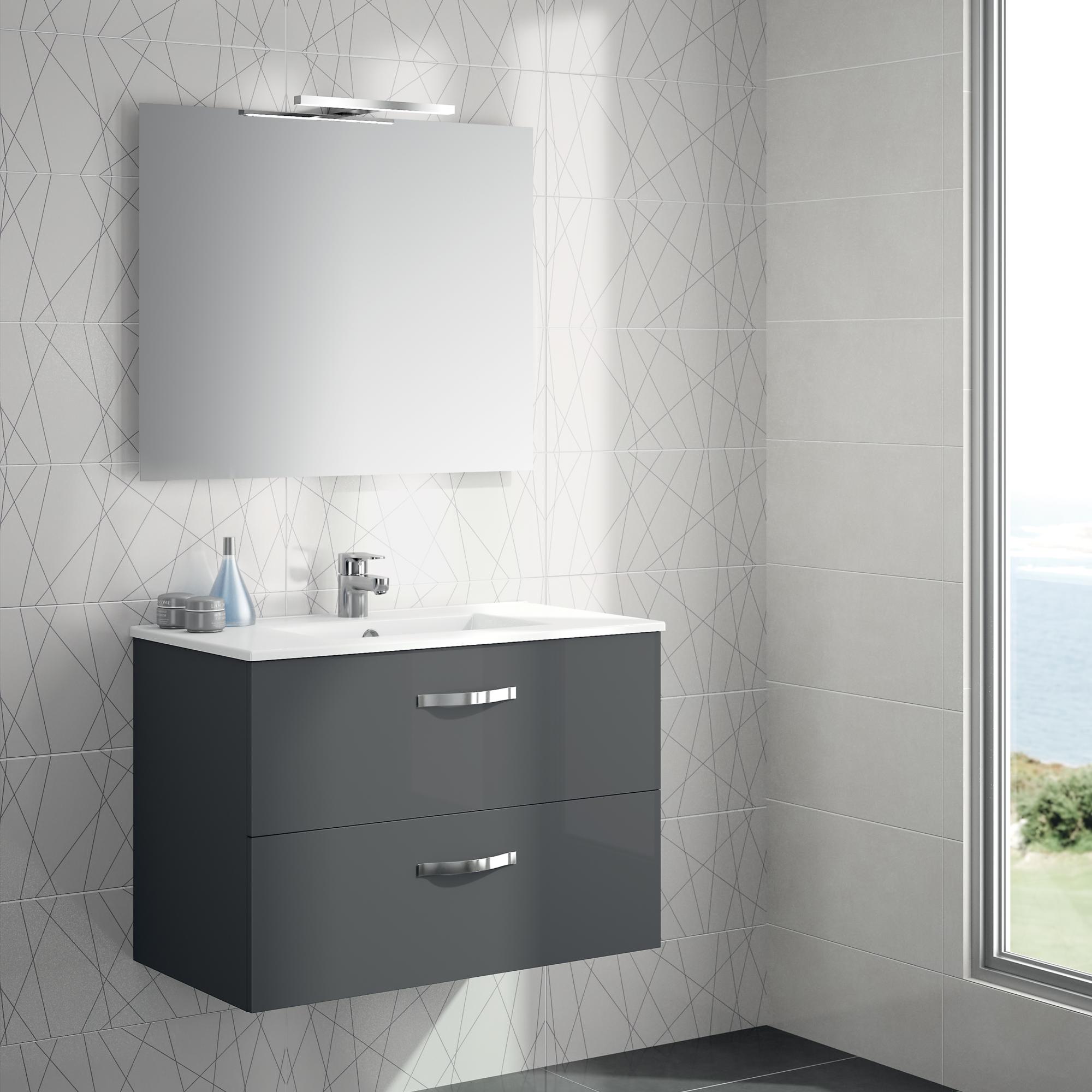 Мебель для ванной Jacob Delafon Ola 80 серый антрацит фото в интернет-магазине «Wasser-Haus.ru»