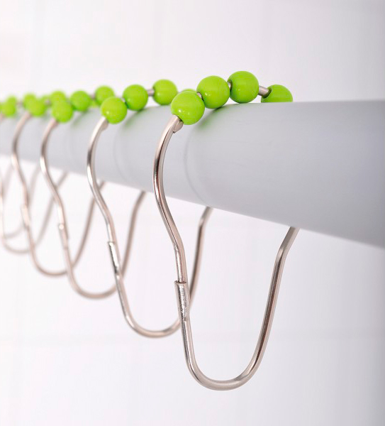Крючки для шторы Ridder 49565 с зелёными шариками фото в интернет-магазине «Wasser-Haus.ru»