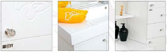 Мебель для ванной Misty Вирджиния Бабочка 60 белая фактурная фото в интернет-магазине «Wasser-Haus.ru»