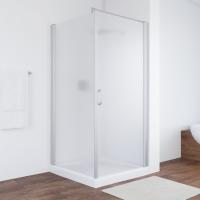 Душевой уголок Vegas Glass EP-Fis 90 07 10 R профиль матовый хром, стекло сатин фото в интернет-магазине «Wasser-Haus.ru»