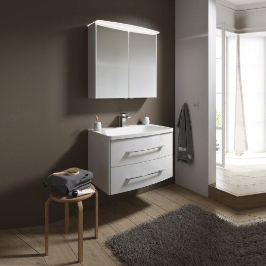 Зеркало-шкаф Aqwella 5 stars Neringa белый, с подсветкой фото в интернет-магазине «Wasser-Haus.ru»