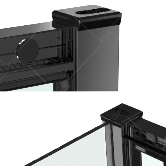 Душевой уголок RGW Classic CL-48B+90 см (148,5x151,5)x90x185 профиль черный, стекло прозрачное фото в интернет-магазине «Wasser-Haus.ru»