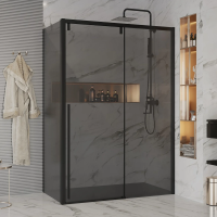 Душевой уголок Ambassador Intense 110022205IBB-90IBB 160х90 см, профиль черный фото в интернет-магазине «Wasser-Haus.ru»