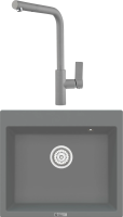 Комплект Мойка кухонная Point Бинга 60 серая + Смеситель PN3102 серый