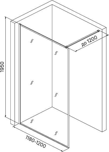 Душевая перегородка IDDIS Slide SLI8BS2i23 Walk In 120x195 фото в интернет-магазине «Wasser-Haus.ru»