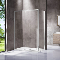 Душевой уголок Vincea Lugano VSR-1L8013CL-1 130х80 см, профиль хром фото в интернет-магазине «Wasser-Haus.ru»