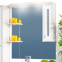 Зеркало-шкаф Бриклаер Бали 90 светлая лиственница, белый глянец, R фото в интернет-магазине «Wasser-Haus.ru»