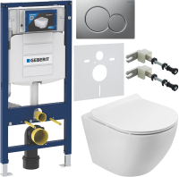 Комплект Унитаз подвесной BelBagno Sfera-r BB046CH-TOR безободковая + Крышка Piano BB2111SC с микролифтом + Инсталляция Geberit Duofix UP 320 111.300.00.5 + Кнопка Sigma 01 115.770.JQ.5 лакированная, матовый хром + Крепления 111.815.00.1 к стене + Шумоизо фото в интернет-магазине «Wasser-Haus.ru»