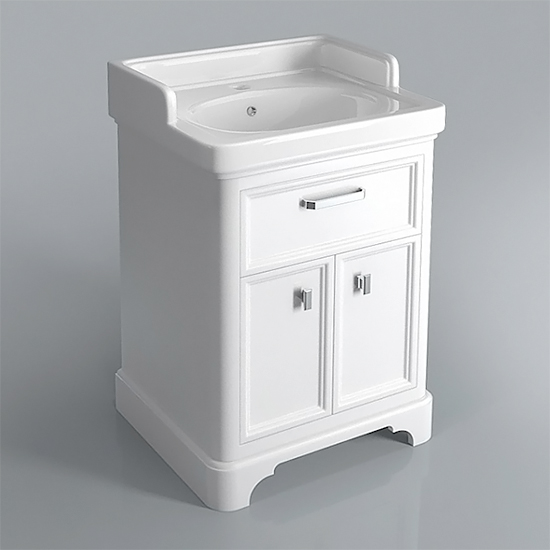 Мебель для ванной Kerama Marazzi Pompei 60 белая, с 1 ящиком и 2 дверцами фото в интернет-магазине «Wasser-Haus.ru»