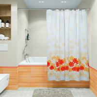 Штора для ванной Fora PH99 180х180 см, оранжевая, цветочный дождь фото в интернет-магазине «Wasser-Haus.ru»
