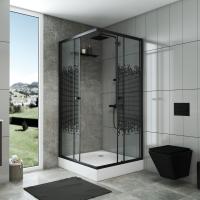 Душевой уголок Niagara Eco NG-009-14Q black мозаика, с поддоном фото в интернет-магазине «Wasser-Haus.ru»