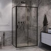 Душевой уголок Ambassador Forsa 17021216AB-100AB 100х100 см, профиль черный, стекло прозрачное фото в интернет-магазине «Wasser-Haus.ru»