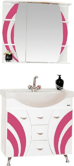 Мебель для ванной Misty Каролина 70 розовое стекло фото в интернет-магазине «Wasser-Haus.ru»