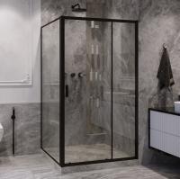 Душевой уголок Ambassador Forsa 17021216AB-120AB 100х120 см, профиль черный, стекло прозрачное фото в интернет-магазине «Wasser-Haus.ru»