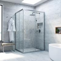 Душевой уголок Vegas Glass ZA-F Novo 110*90 07 01 профиль матовый хром. стекло прозрачное фото в интернет-магазине «Wasser-Haus.ru»