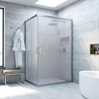 Душевой уголок Vegas Glass ZA-F Novo 100*90 07 10 профиль матовый хром, стекло сатин фото в интернет-магазине «Wasser-Haus.ru»