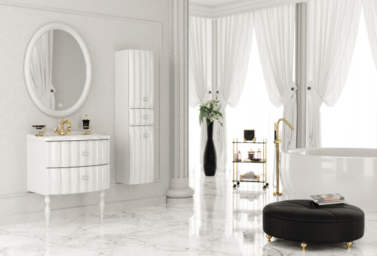 Шкаф-пенал Aima Design Pearl 30П R white фото в интернет-магазине «Wasser-Haus.ru»